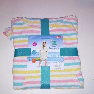 Lily & Dan Cover Up Childrens Kids XS 4-5 Stripe Hooded Front Pocket Terry Cloth